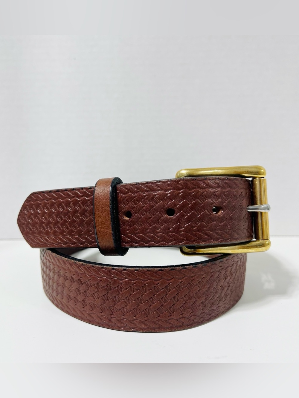 American Bench Craft 100% Leather Brown Western Men’s Belt